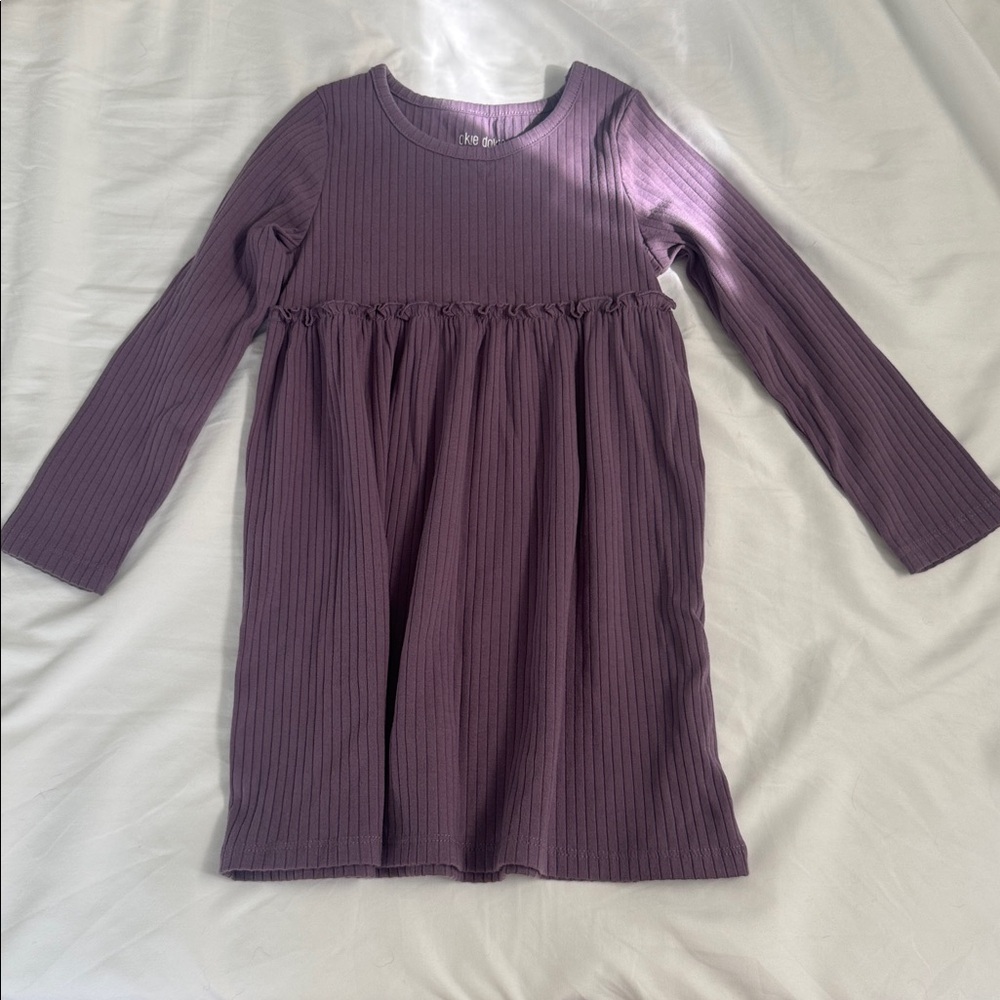 Okie Dokie Ribbed Long Sleeve Top in Dark Purple